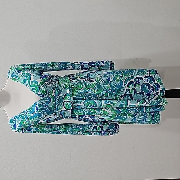 Lilly Pulitzer Fleur dress, Size L V-Neck, long Sleeve - Picture 7 of 10